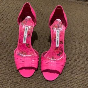 Hot pink open toe sandals